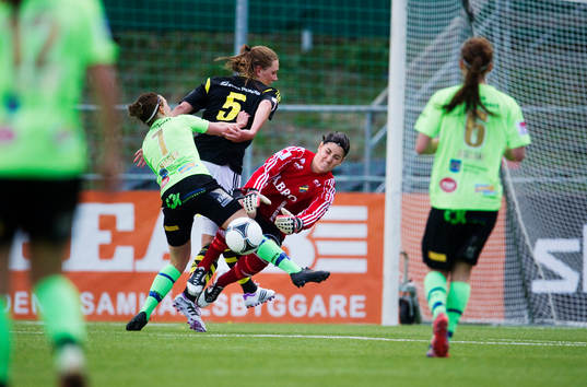 Jennie Nordin och Susanne Nilsson, målvakt, AIK och Elin
