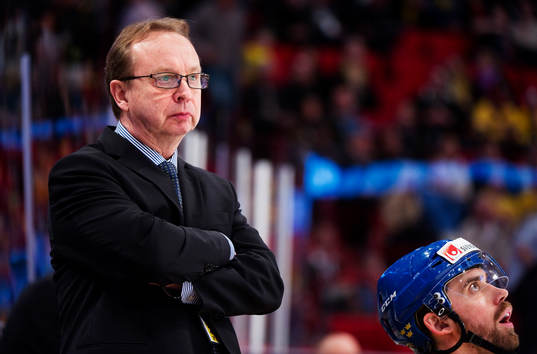 Pär Mårts, förbundskapten, och Henrik Zetterberg, Sverige