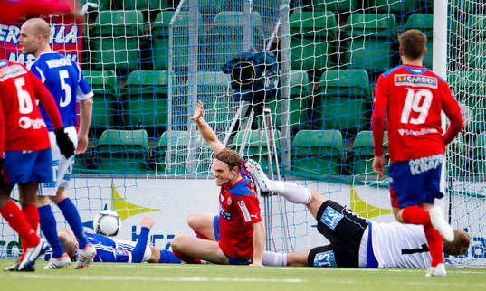 Thomas Sörum, Helsingborg, jubel vid 0-1