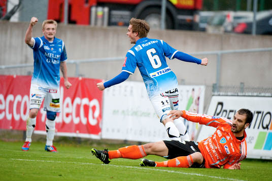 Tobias Malm, Trelleborg gör 1-1. Jubel