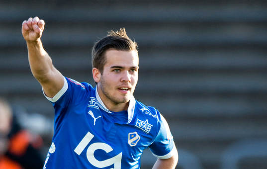 1-1 Kristinn Steinthorsson, Halmstad, jubel