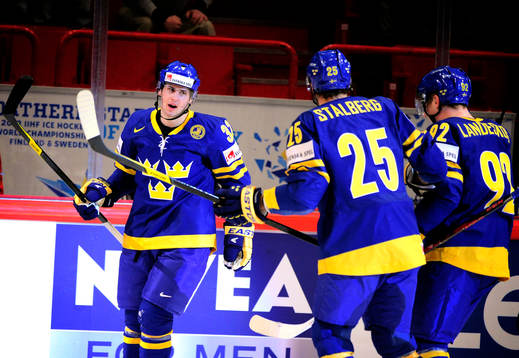 Marcus Krüger, Sverige, gör 1-0