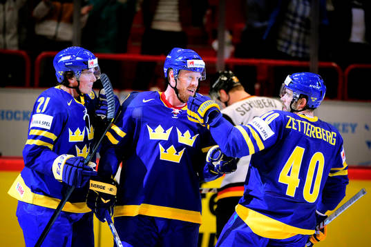Loui Eriksson, Johan Franzén och Henrik Zetterberg,