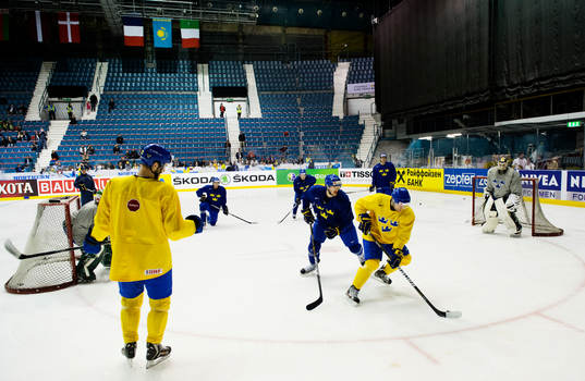 Ishockey, VM, träning, Sverige