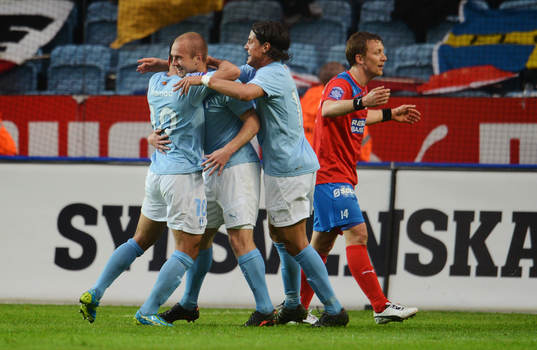 Daniel Larsson, Malmö FF, jubel, vid 1-0, Erik Edman,