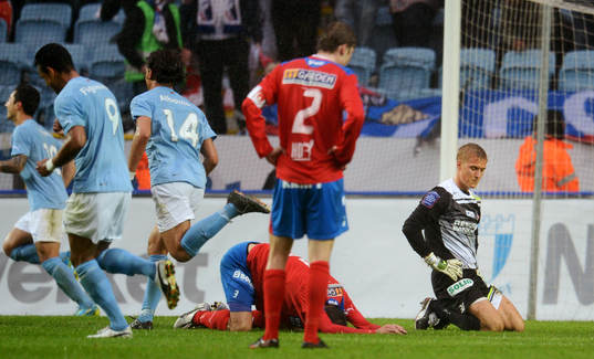 Malmö FF jubel, Marcus Bergholtz, Pär Hansson, målvkat,