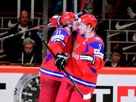 Yevgeni Malkin och Ilya Nikulin, Ryssland jubel