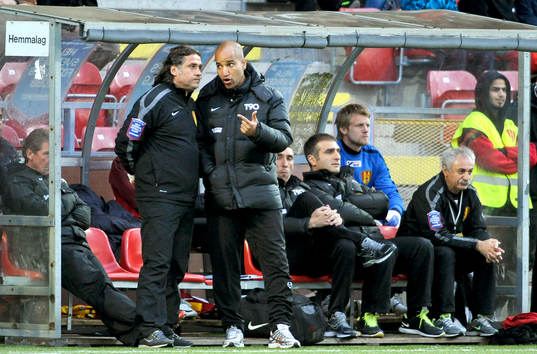 Özcan Melkemichel och Kleber Saarenpää, tränare