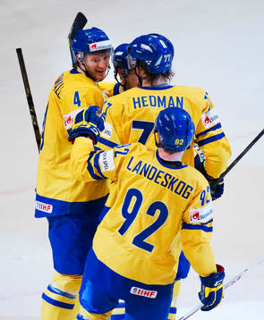 Staffan Kronwall, Marcus Krüger, Victor Hedman och Gabriel