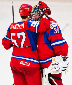 Sergei Shirokov och Konstantin Barulin, målvakt, Ryssland,