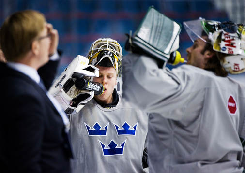 Viktor Fasth, målvakt, och Christopher Nihlstorp,