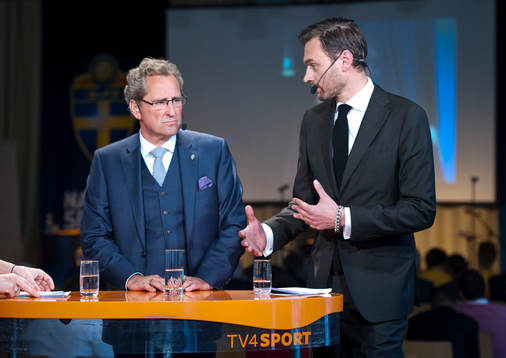 Presskonferens, presentation av EM-truppen. Erik Hamrén,