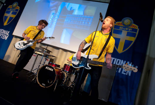 Presskonferens, presentation av EM-truppen. Sveriges