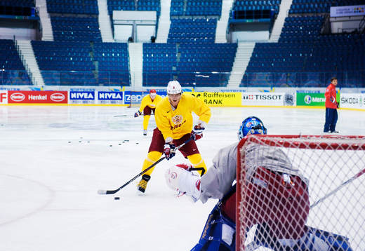 Alexander Semin och Alexander Ovechkin tränade oväntat
