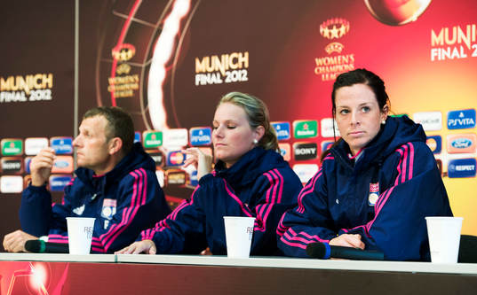 Patrice Lair, tränare, Amadine Henry, Lotta Schelin,