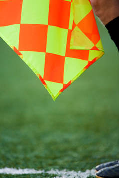 Linjeman, linjedomare, assisterande domare, flagga,