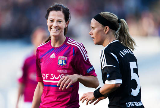 Lotta Schelin, Olympique Lyonnais, jubel, Sara Thunebro,