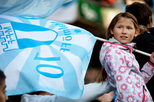 MFF-fan, fan, supporter flagga
