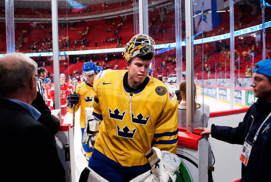 Viktor Fasth, målvakt, Sverige, deppar när han lämnar