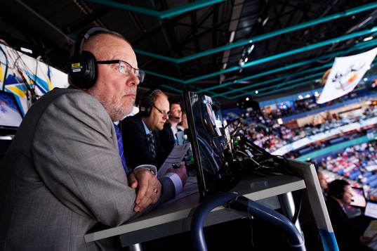Leif Boork och Lasse Granqvist kommenterar för TV4 / Canal
