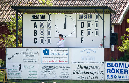 Gammaldags anslagstavla, kvinna som sätter upp siffrorna,