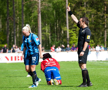 Anna Lindblom, Djurgården, gult kort, Danesha Adams,
