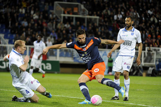 OLIVIER GIROUD, Montpellier och STEPHANE GRICHTING, Auxerre
