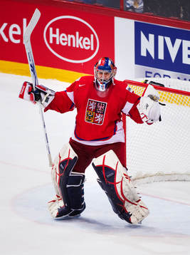 Jakub Stepanek, målvakt, Tjeckien, jublar vid