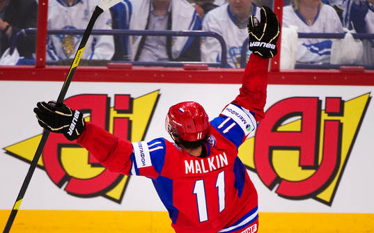 Yevgeni Malkin, Ryssland, jubel