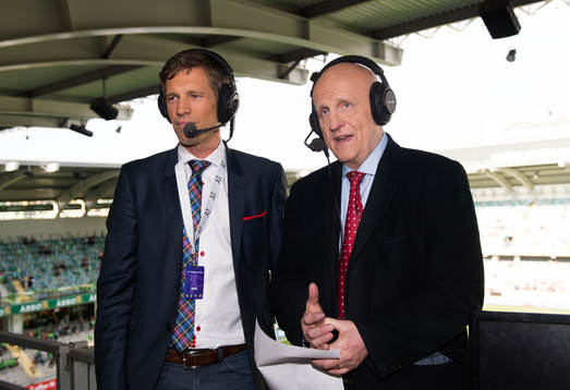 Arne Hegerfors gör sin sista match som kommentator, här