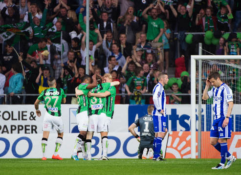 Markus Gustafsson, GAIS, gör 1-0, jubel