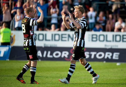 Thomas Raun, Landskrona. Jubel vid 1-0