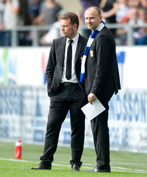 Mikael Stahre, tränare och Håkan Mild, sportchef