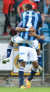 1-1, Brian Span, Djurgården jubel med Yussif Chibsah