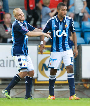 1-1, Brian Span, Djurgården och Daniel Sjölund, jubel,