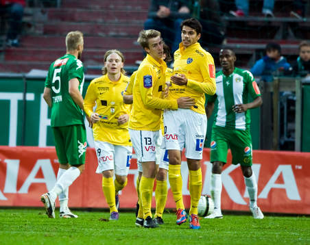 Adam Eriksson och Zlatan Krizanovic, Falkenberg, jubel