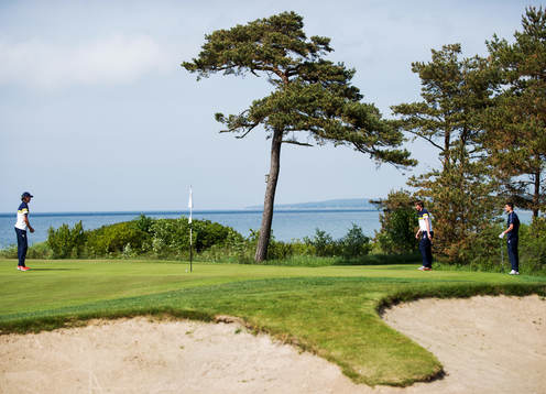 Delar av landslaget spelar golf, Mikael Lustig, Kim