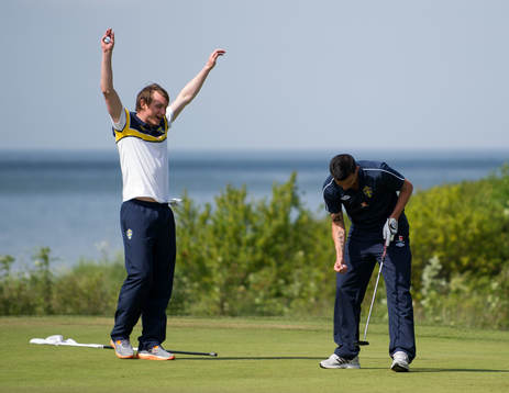 Delar av landslaget spelar golf, Kim Källström, Behrang