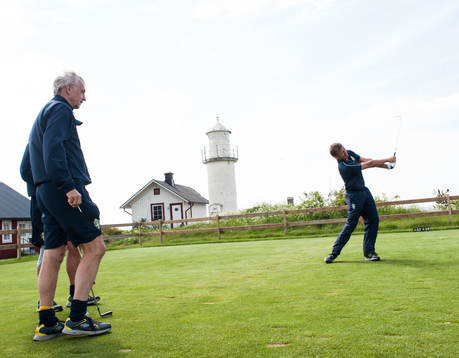 Delar av landslaget spelar golf, Landslagschef Lars Richt,
