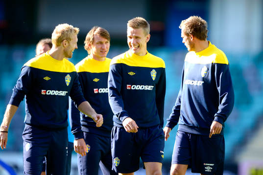 Christian Wilhelmsson och Pontus Wernbloom har kul