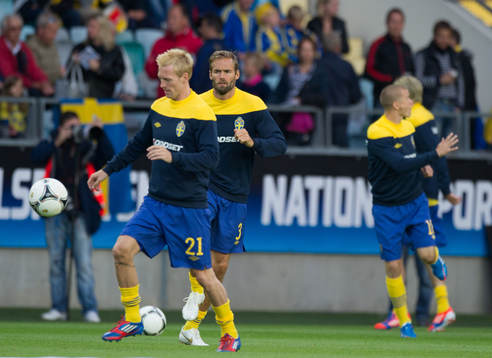 Uppvärming, Christian Wilhelmsson, Olof Mellberg, Sverige