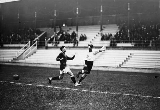 OS 1912 fotboll. Situation på fotbollsmatch Österrike -