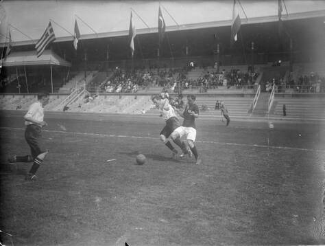OS 1912 fotboll. England och Ungern i spel