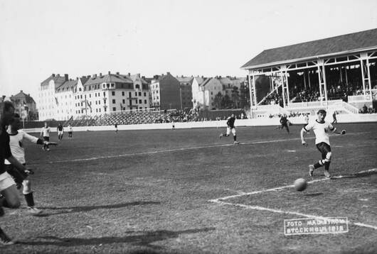 Fotboll matchen Österrike-Tyskland 5-1 på Råsunda