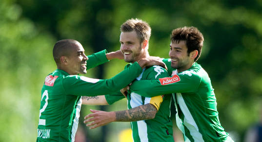 1-1 Andreas Dahl, Hammarby, jubel med Billy Berntsson och