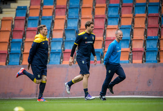 Markus Rosenberg och Johan Elmander tränar på egen hand