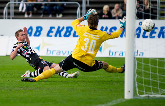 Fredrik Olsson, Landskrona slår in 1-1 och skadar sig
