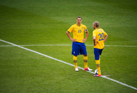 Zlatan Ibrahimovic och Ola Toivonen, Sverige