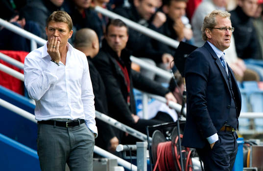 Marcus Allbäck, players manager och Erik Hamrén,