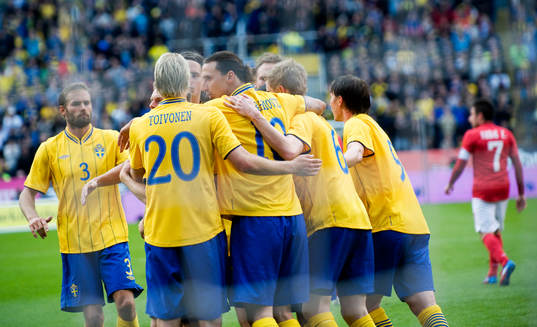2-1, Straff, Zlatan Ibrahimovic, Sverige. Jubel